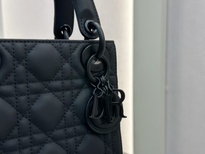  Mini Lady Dior Bag Black Ultramatte Cannage Calfskin #3479 - Image 4