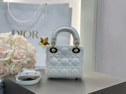  Dior Lady Dior Micro Bag Latte Cannage Lambskin #3489 - Image 5