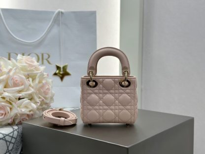  Dior Lady Dior Micro Bag Powder Pink Cannage Lambskin #3488 - Image 14