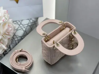  Dior Lady Dior Micro Bag Powder Pink Cannage Lambskin #3488 - Image 10