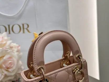  Dior Lady Dior Micro Bag Powder Pink Cannage Lambskin #3488 - Image 3
