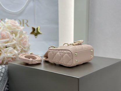  Dior Lady Dior Micro Bag Powder Pink Cannage Lambskin #3488 - Image 2
