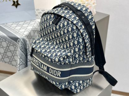  Dior DiorTravel Backpack Blue Dior Oblique Jacquard #3491 - Image 11