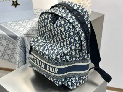  Dior DiorTravel Backpack Blue Dior Oblique Jacquard #3491 - Image 11