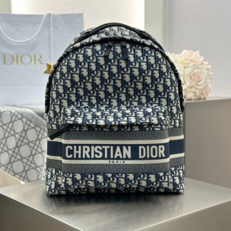 Replica Dior DiorTravel Backpack Blue Dior Oblique Jacquard #3491