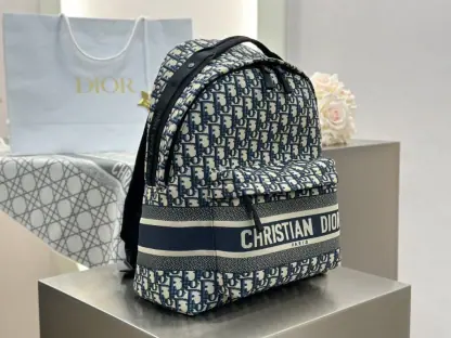  Dior DiorTravel Backpack Blue Dior Oblique Jacquard #3491 - Image 14