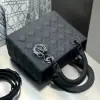  Medium Lady Dior Bag Black Ultramatte Cannage Calfskin #3480 - Image 11