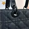  Medium Lady Dior Bag Black Ultramatte Cannage Calfskin #3480 - Image 2