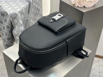  Dior Saddle Zip Backpack Men's Bag Book Bag Black Grained Calfskin #3483 - Image 7