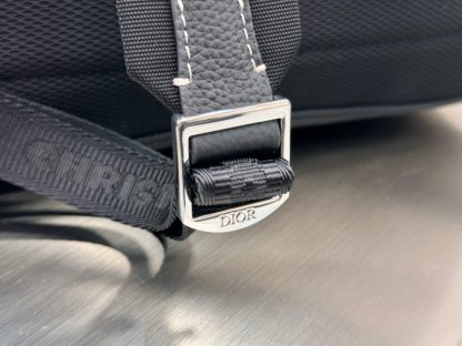  Dior Saddle Zip Backpack Men's Bag Book Bag Black Grained Calfskin #3483 - Image 2