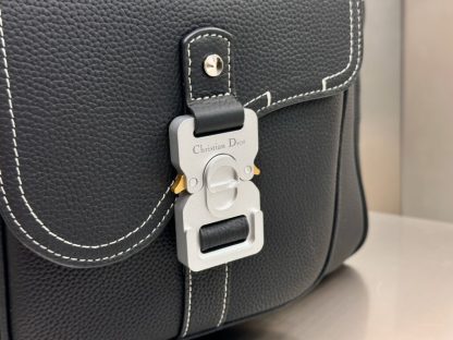  Dior Saddle Zip Backpack Men's Bag Book Bag Black Grained Calfskin #3483 - Image 5