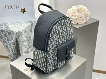  Dior Saddle Zip Backpack Men's Bag Book Bag Beige & Black #3481 - Image 11