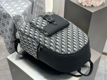  Dior Saddle Zip Backpack Men's Bag Book Bag Beige & Black #3481 - Image 14