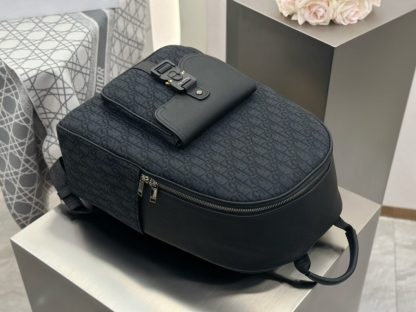  Dior Saddle Zip Backpack Men's Bag Book Bag Black #3482 - Image 9