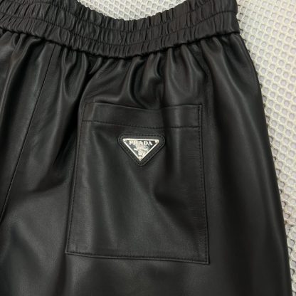  PRADA Nappa leather Bermudas Men's Leather Shorts 2024 #3393 - Image 7