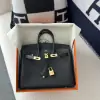  Hermes Birkin 25cm CK89 Noir Handmade Hand Stitching Togo Gold #3527 - Image 7