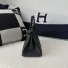  Hermes Birkin 25cm CK89 Noir Handmade Hand Stitching Togo Sliver #3526 - Image 5