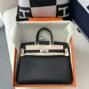  Hermes Birkin 25cm CK89 Noir Handmade Hand Stitching Togo Sliver #3526 - Image 7