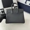  Hermes Birkin 25cm CK89 Noir Handmade Hand Stitching Togo Sliver #3526 - Image 8