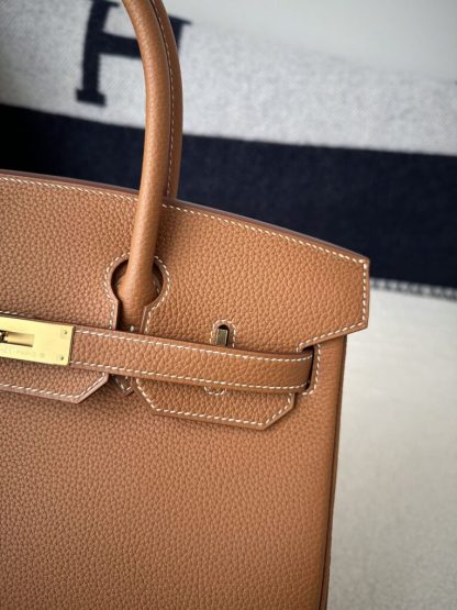  Hermes Birkin 30cm CC37 Gold Handmade Hand Stitching togo Gold #3525 - Image 7