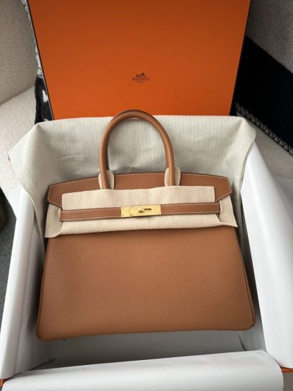  Hermes Birkin 30cm CC37 Gold Handmade Hand Stitching togo Gold #3525 - Image 11