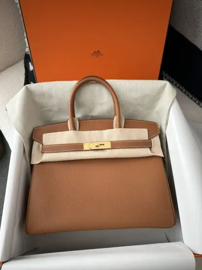  Hermes Birkin 30cm CC37 Gold Handmade Hand Stitching togo Gold #3525 - Image 11