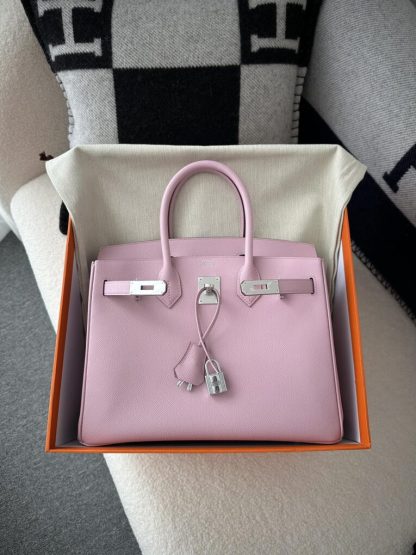  Hermes Birkin 30cm 3Q Pink Handmade Hand Stitching Epsom Gold #3524 - Image 12
