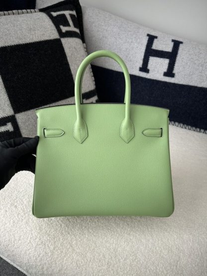  Hermes Birkin 30cm 3I Vert Criquet Handmade Hand Stitching Epsom Gold #3523 - Image 10