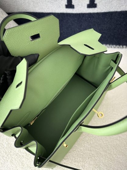  Hermes Birkin 30cm 3I Vert Criquet Handmade Hand Stitching Epsom Gold #3523 - Image 2