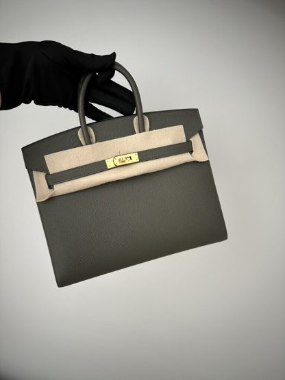  Hermes Birkin 25cm C6 Vert de Gris Handmade Hand Stitching Epsom Gold #3522 - Image 10
