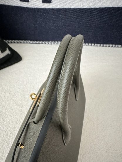  Hermes Birkin 25cm C6 Vert de Gris Handmade Hand Stitching Epsom Gold #3522 - Image 4
