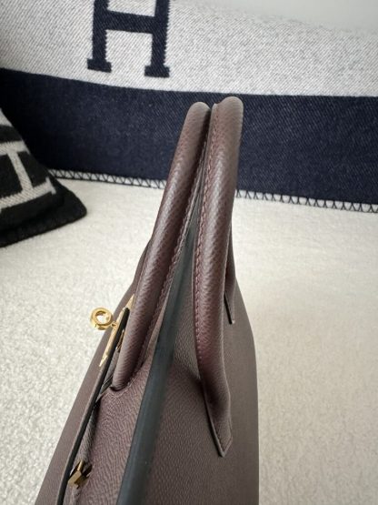  Hermes Birkin 25cm 0G Rouge sellier Handmade Hand Stitching Epsom Gold #3521 - Image 6