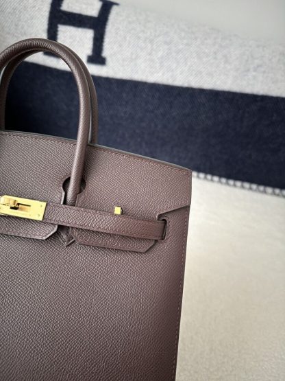  Hermes Birkin 25cm 0G Rouge sellier Handmade Hand Stitching Epsom Gold #3521 - Image 10