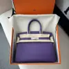  Hermes Birkin 25cm 9W Crocus Handmade Hand Stitching Epsom Sliver #3520 - Image 7