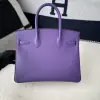  Hermes Birkin 25cm 9W Crocus Handmade Hand Stitching Epsom Sliver #3520 - Image 6