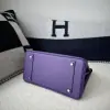  Hermes Birkin 25cm 9W Crocus Handmade Hand Stitching Epsom Sliver #3520 - Image 10