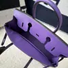  Hermes Birkin 25cm 9W Crocus Handmade Hand Stitching Epsom Sliver #3520 - Image 3