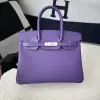  Hermes Birkin 25cm 9W Crocus Handmade Hand Stitching Epsom Sliver #3520 - Image 9