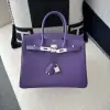  Hermes Birkin 25cm 9W Crocus Handmade Hand Stitching Epsom Sliver #3520 - Image 4