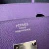  Hermes Birkin 25cm 9W Crocus Handmade Hand Stitching Epsom Sliver #3520 - Image 5