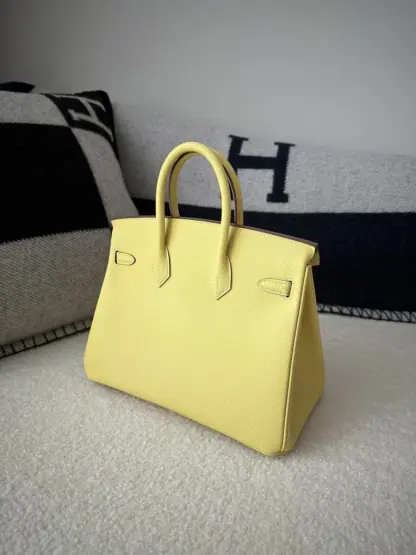  Hermes Birkin 25cm 1Z Jaune poussin Handmade Hand Stitching Epsom Gold #3519 - Image 9