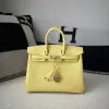  Hermes Birkin 25cm 1Z Jaune poussin Handmade Hand Stitching Epsom Gold #3519 - Image 13