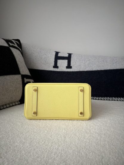  Hermes Birkin 25cm 1Z Jaune poussin Handmade Hand Stitching Epsom Gold #3519 - Image 7