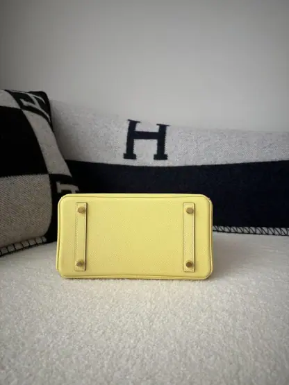  Hermes Birkin 25cm 1Z Jaune poussin Handmade Hand Stitching Epsom Gold #3519 - Image 7