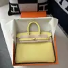  Hermes Birkin 25cm 1Z Jaune poussin Handmade Hand Stitching Epsom Gold #3519 - Image 11