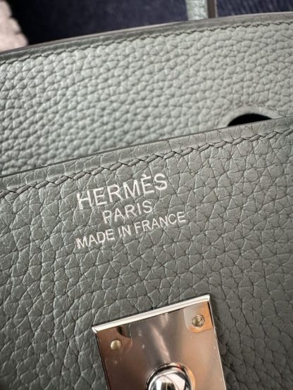  Hermes Birkin 25cm CK63 Vert Amande Handmade Hand Stitching Togo Sliver #3518 - Image 2