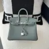  Hermes Birkin 25cm CK63 Vert Amande Handmade Hand Stitching Togo Sliver #3518 - Image 11