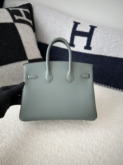  Hermes Birkin 25cm CK63 Vert Amande Handmade Hand Stitching Togo Sliver #3518 - Image 7