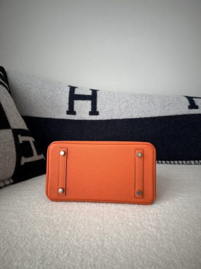  Hermes Birkin 25cm CK93 Orange Handmade Hand Stitching Togo Sliver #3517 - Image 4