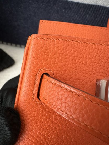  Hermes Birkin 25cm CK93 Orange Handmade Hand Stitching Togo Sliver #3517 - Image 3